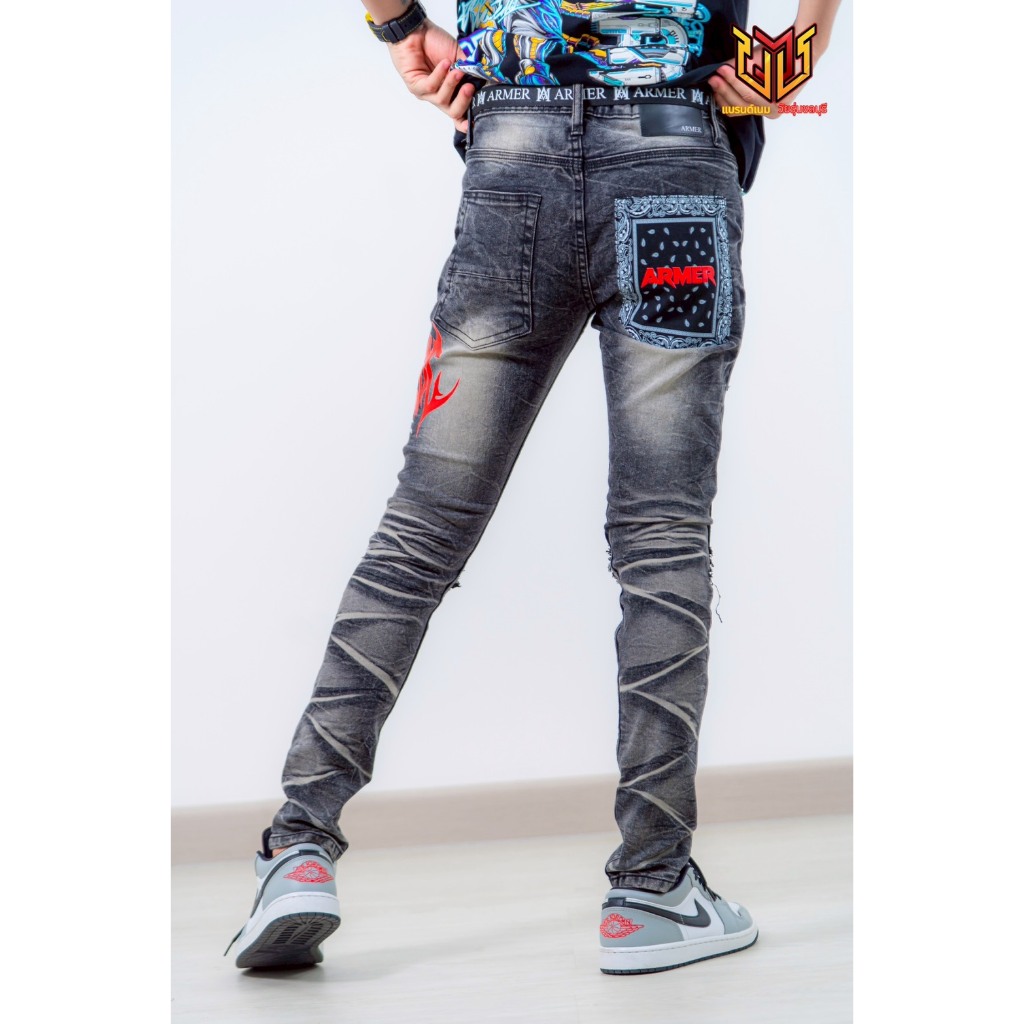กางเกงยีนส์ขายาว Armer รุ่น S05 ซับแดง️