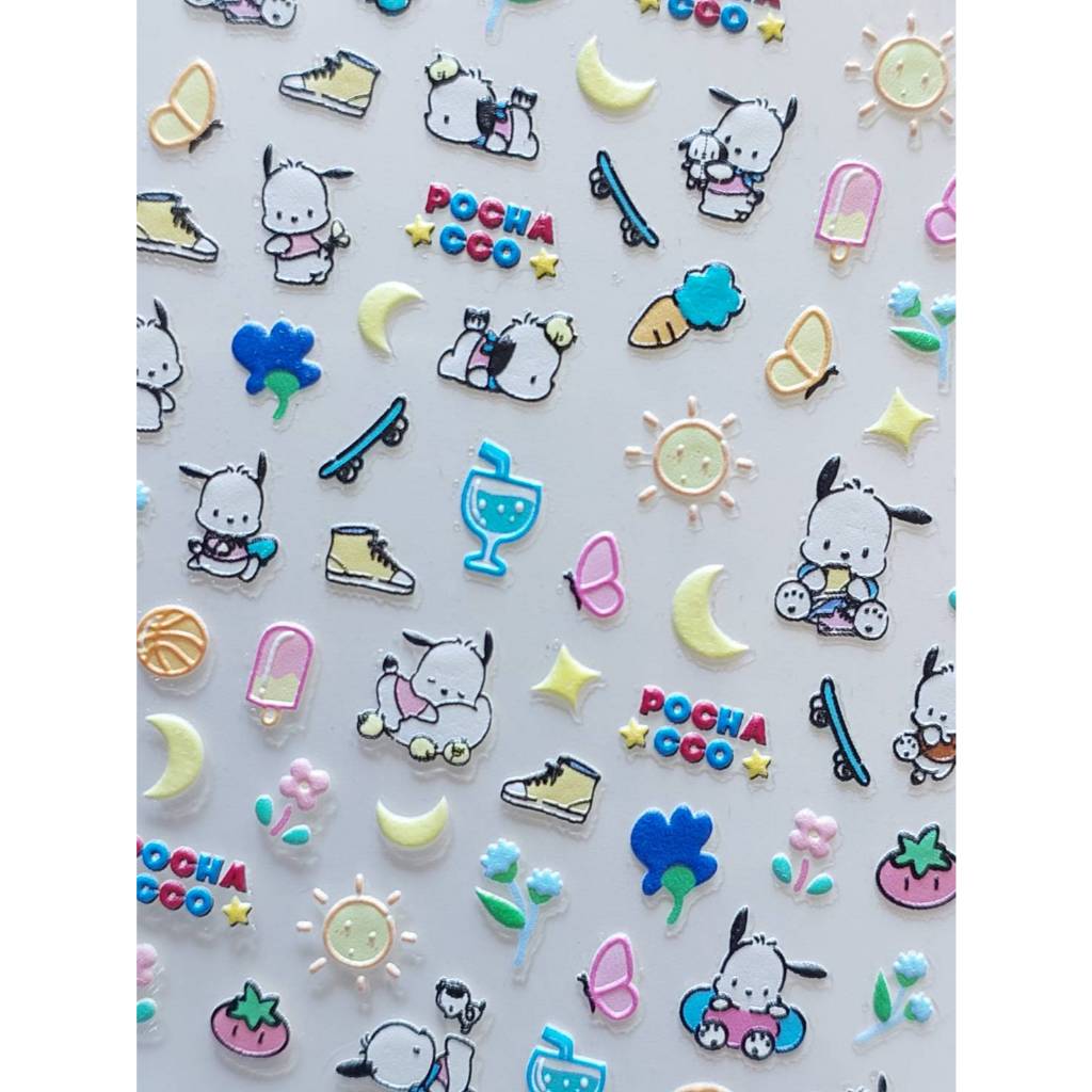Nail sticker 5D ติดเล็บเกาหลี สติ๊กเกอร์ติดเล็บ ติดเล็บสีหวาน ติดเล็บนูน สินค้าราคาถูก มากกว่า30ลาย