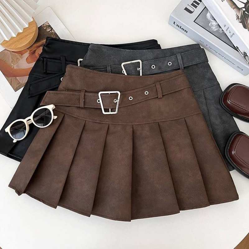 LILY งานป้าย งานนำเข้า กระโปรง+เข็มขัดทรงน่ารักมาก ราคาเบาๆ แมทช์กับอะไรก็สวยค่า