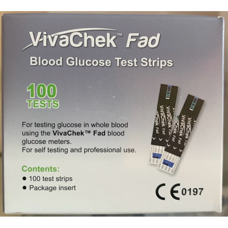 แถบตรวจน้ำตาล VivaChek Fad  Blood Glucose Test Strips 100 ชิ้น หมดอายุ 2027-05