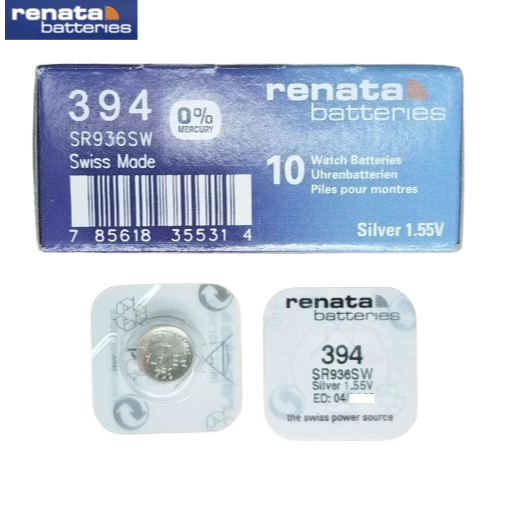 ถ่านนาฬิกา Renata 394 SR936SW ของแท้ Swiss Made 1.55V ถ่านสวิส ถ่านกระดุม ถ่านใหม่ (1 ก้อน) ED.2027