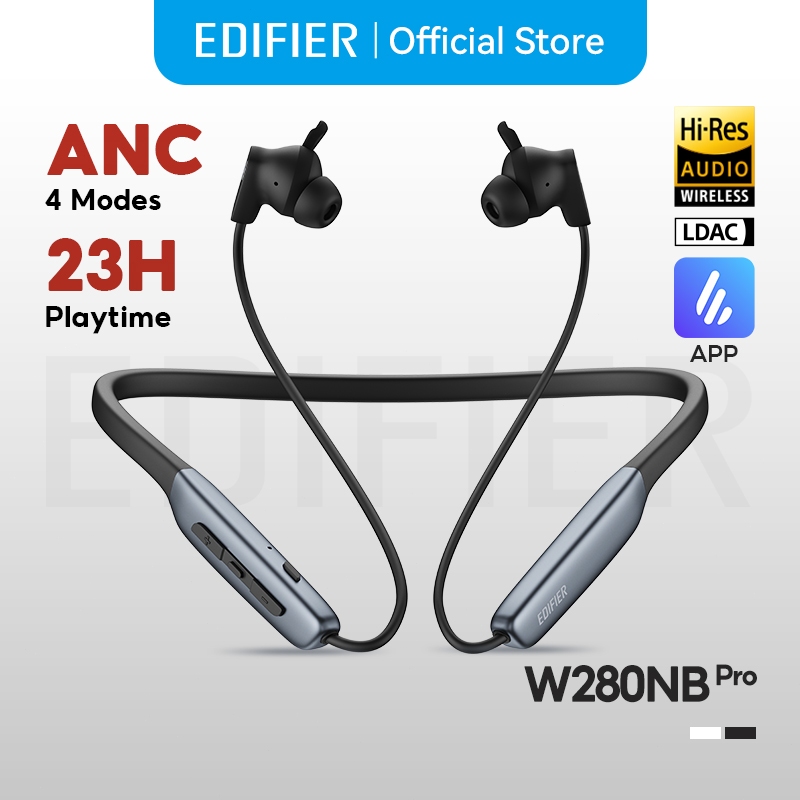 Edifier W280NB Pro หูฟังไร้สายแบบคล้องคอตัดเสียงรบกวน ให้เสียงคมชัดระดับ Hi-Res Audio Bluetooth V5.4