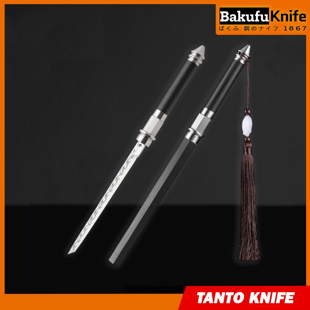 TLY Bakufu มีดอเนกประสงค์ มีดสไตล์ญี่ปุ่น แบบทันโตะ มีดพก ด้ามไม้ มีดทำครัว อเนกประสงค์ มีดทำอาsาร รุ่น TTL-27