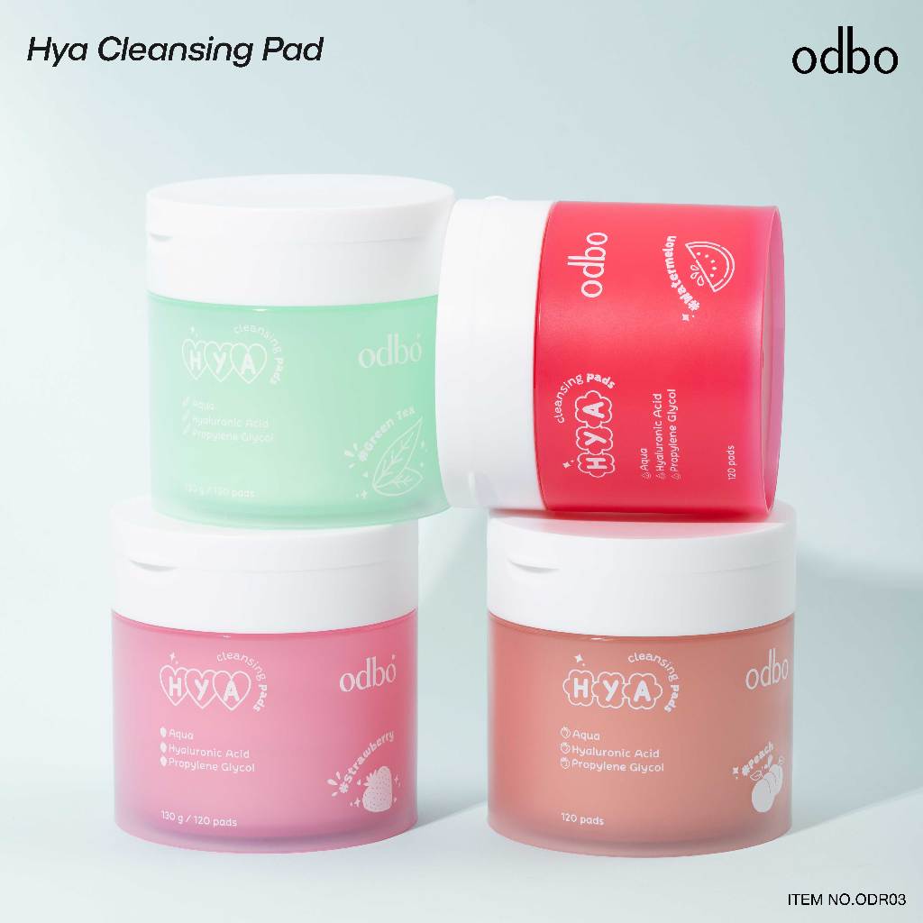 Odbo ODR03 Cleansing แผ่นทำความสะอาดเครื่องสำอางค์บนใบหน้า ไร้แอลกอฮอล์ ฟื้นฟูเซลผิวที่เสีย