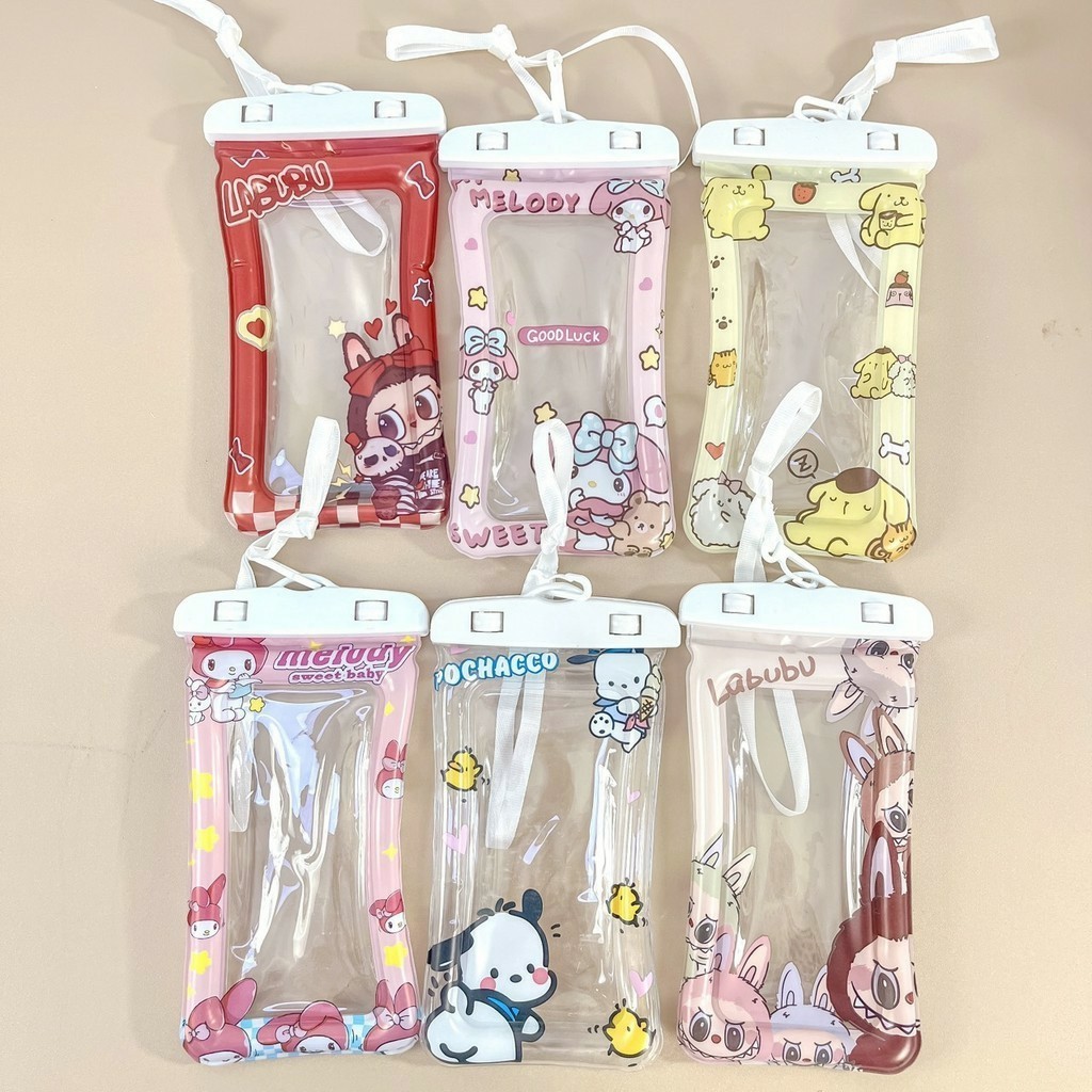พร้อมส่ง ซองมือถือกันน้ำ รุ่นใหม่ มีสายห้อยคอ ซองกันน้ำโทรศัพท์ ลายการ์ตูน