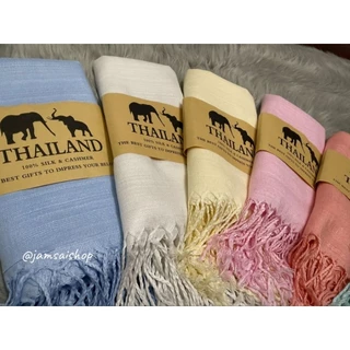 ผ้าพันคอ ผ้าคลุมไหล่ผ้าไหม สีพื้นหลายสีพร้อมส่ง