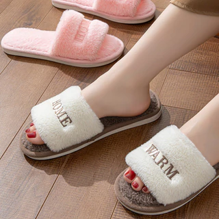 FHS รองเท้าสลิปเปอร์ สไตส์เกาหลี ขนฟูนุ่มมาก รองเท้าใส่ในบ้าน รองเท้าใส่ในออฟฟิต