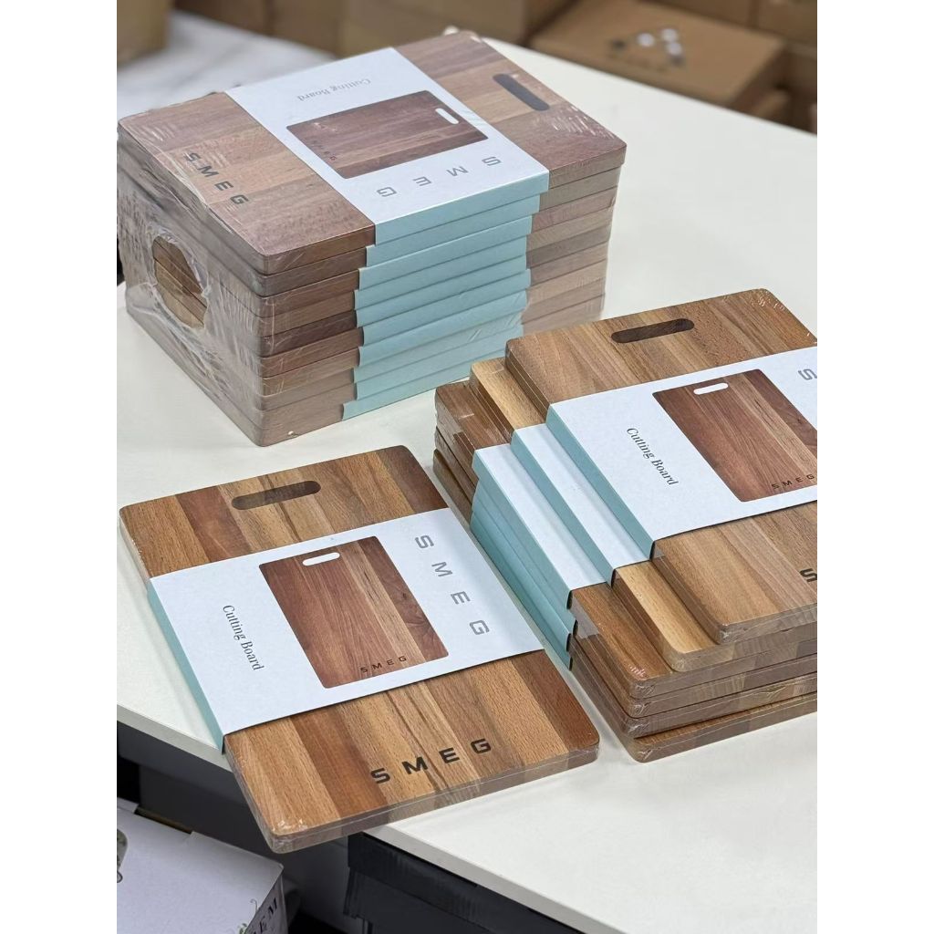⚡พร้อมส่ง⚡Smeg Acacia เขียงไม้เนื้อแข็ง ไร้ขี้ผึ้ง ป้องกันแบคทีเรีย เขียงครัว เขียงไม้เนื้อแข็ง wooden cutting board