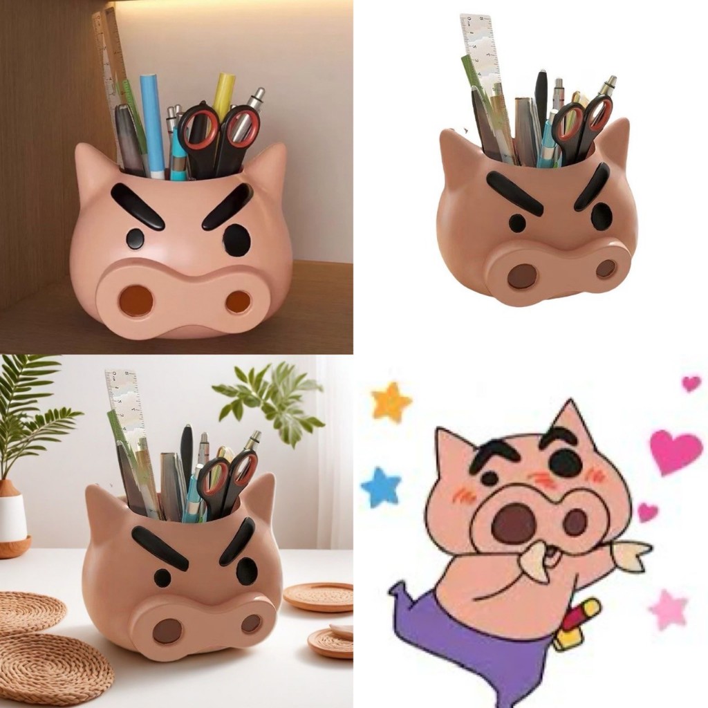 พร้อมส่ง โหลใส่ของบุริบุริซาเอม่อน Buriburizaemon cup ฮีโร่หมูจากชินจัง Crayon Shinchan ที่ใส่เครื่องเขียน 33022