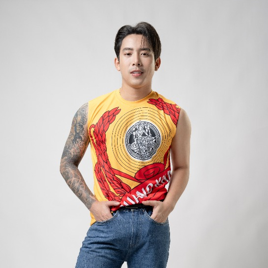 เสื้อแขนกุดลายรวงข้าว ใส่เกี่ยวแฟน