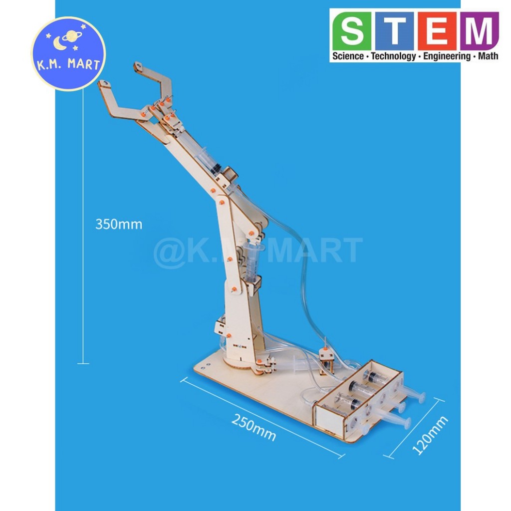 มือจับไฮดรอลิกDIY Hydraulic Robot Arm T-M58 ชุดประกอบไม้ ของเล่นเสริมพัฒนาการ ชุดทดลอง พร้อมส่ง รูปที่ 3