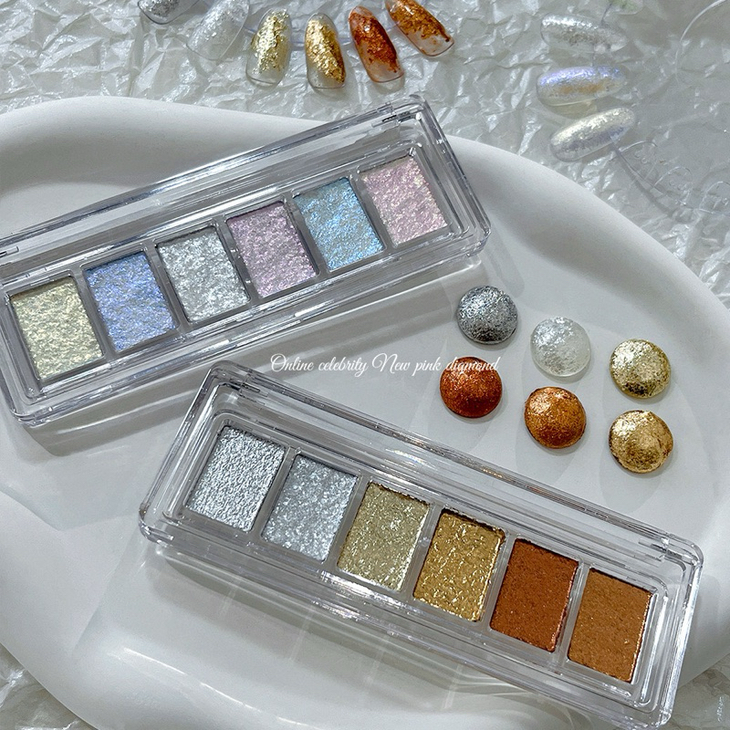 สีโพลาไรซ์ ซิมเมอร์อัดแข็งสำหรับแต่งเล็บ สีMermaid เนื้อครีมเมอเมด  6สี/เซต🇹🇭🇹🇭🇹🇭