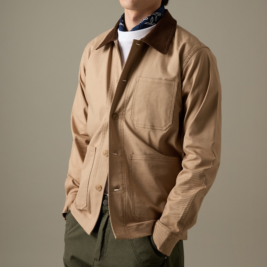 TWENTYSECOND เสื้อแจ็คเก็ตผ้าคอตต้อนทวิล รุ่น Classic Barn Jacket - กากี / Khaki