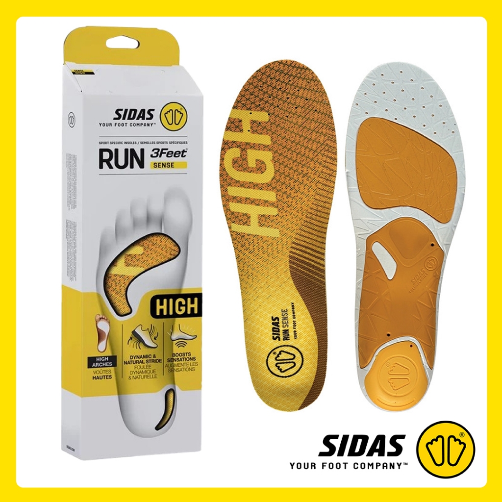 SIDAS 3Feet® RUN Sense HIGH แผ่น Insole นักวิ่ง ‘อุ้งเท้าสูง’
