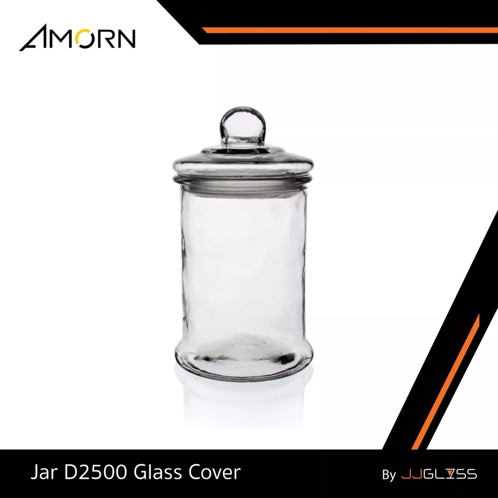 JJGLASS - (AMORN) Jar D2500 Glass Cover - โหลแก้วฝาสูญญากาศ ใบขนาดกลาง สำหรับดองเหล้า ดองบ๊วย ใส่ขนม หรือใส่ของ