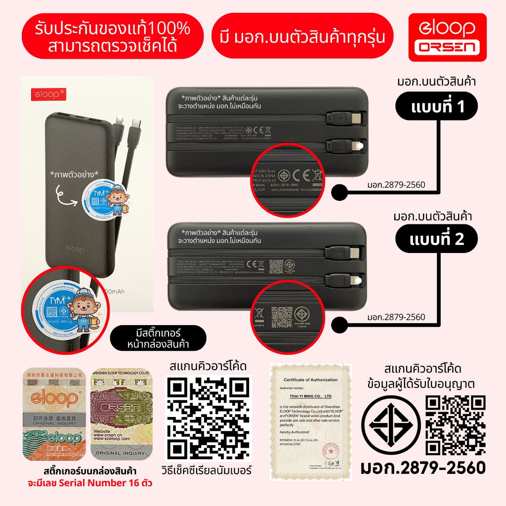 [ติดตาม รับส่วนลด] Orsen by Eloop E59L / E59C สีเงิน แบตสำรอง 20000mAh ชาร์จเร็ว PD30W ของเเท้ 100%