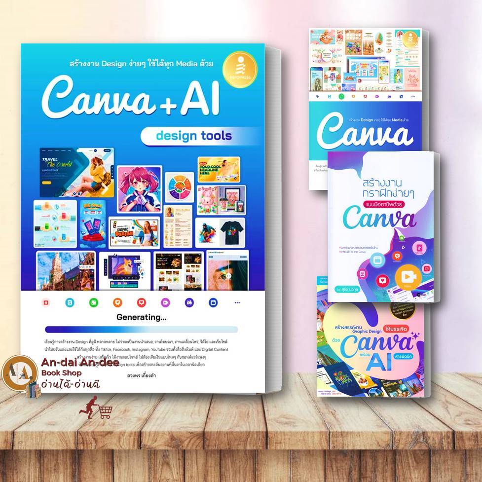 หนังสือ สร้างงาน Design ง่ายๆ ใช้ได้ทุก Media สร้างงานกราฟิกง่าย ๆด้วย Canva  ดวงพร เกี๋ยงคำ# Lock GP