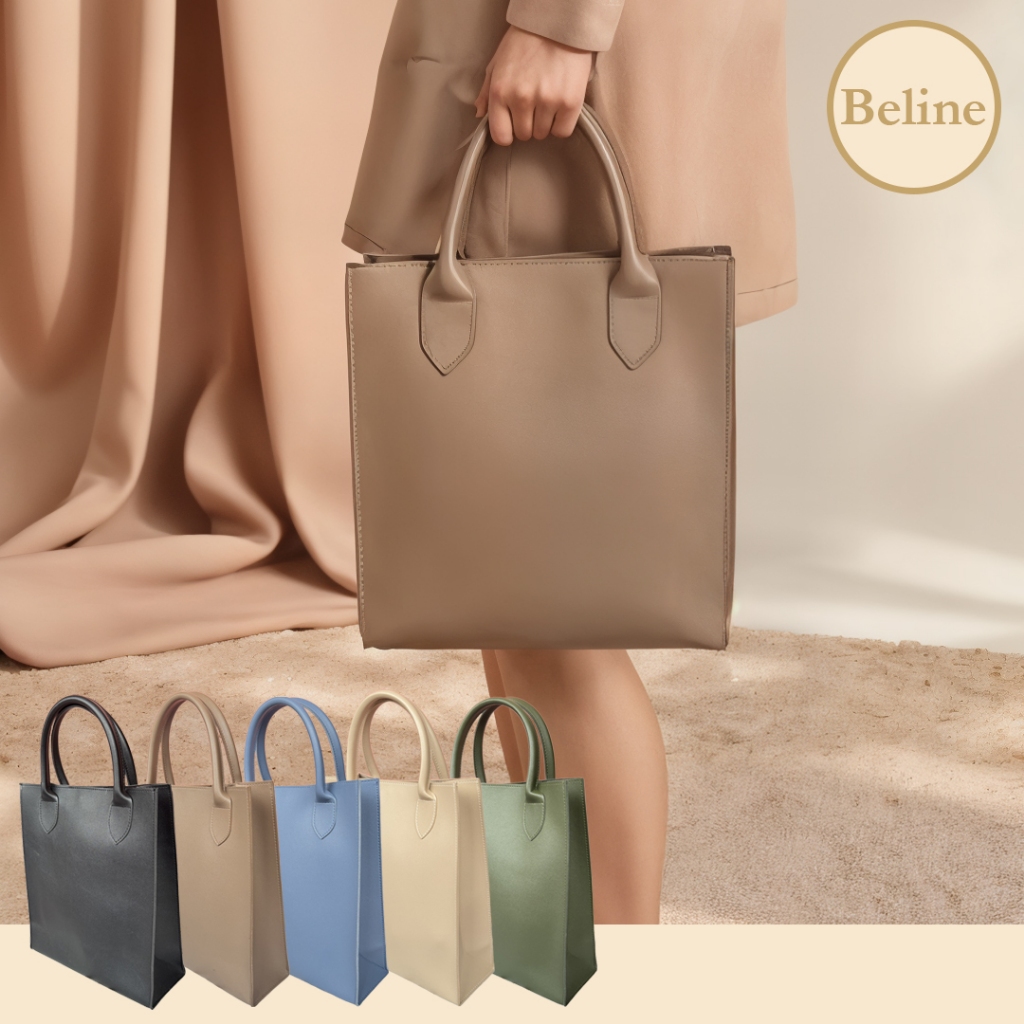 BELINE Diva Bag กระเป๋าถือใบใหญ่ กระเป๋าใส่เอกสาร หนัง PU พรีเมี่ยม สไตล์คลาสสิก Made in Thailand