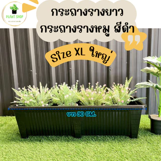 กระถางรางยาว กระถางรางหมู สีขาว และสีดำ เนื้อหนา แข็งแรง Size XL ขนาดจัมโบ้ ยาว 90 Cm.