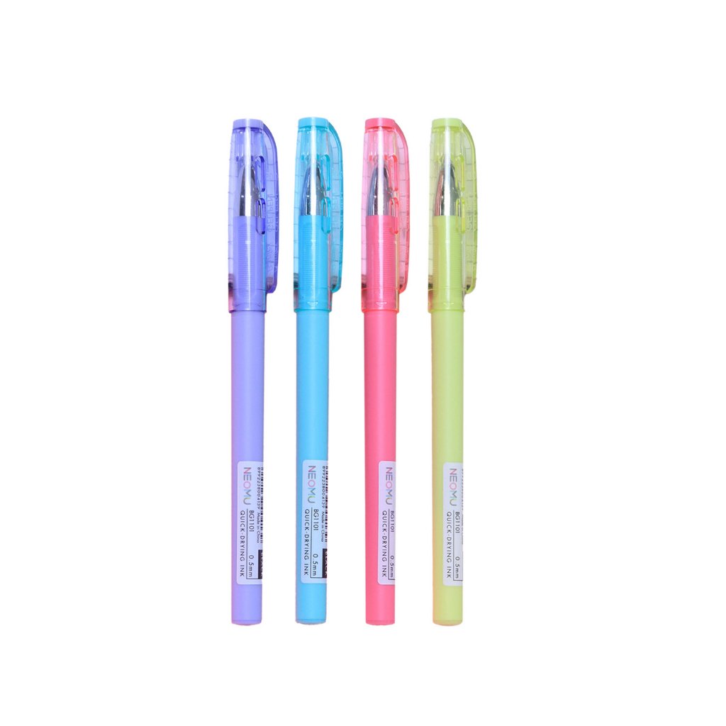 Bantex ปากกา ปากกาหมึกเจล แบบสุ่มสี หมึกสีดำ หัว0.5มม เครื่องเขียน เส้นคม เขียนลื่น Gel Pen