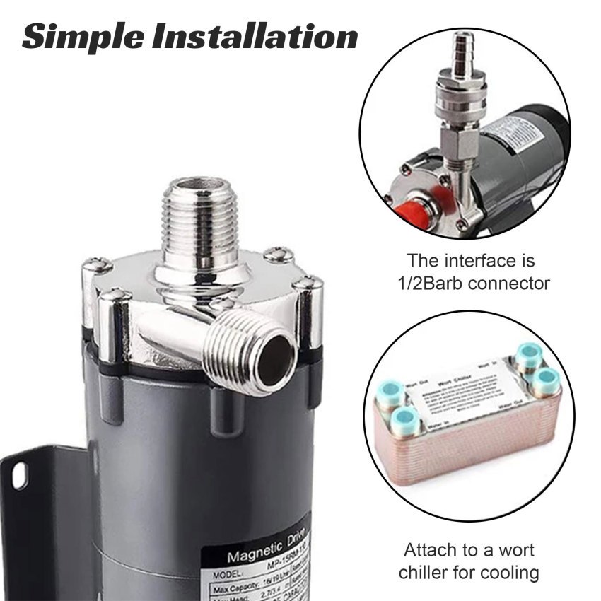 Pump MP-15R Food Grade 304 Stainless Steel Brewing Home brew 220V Magnetic Water Pump Temperature 140C 1/2