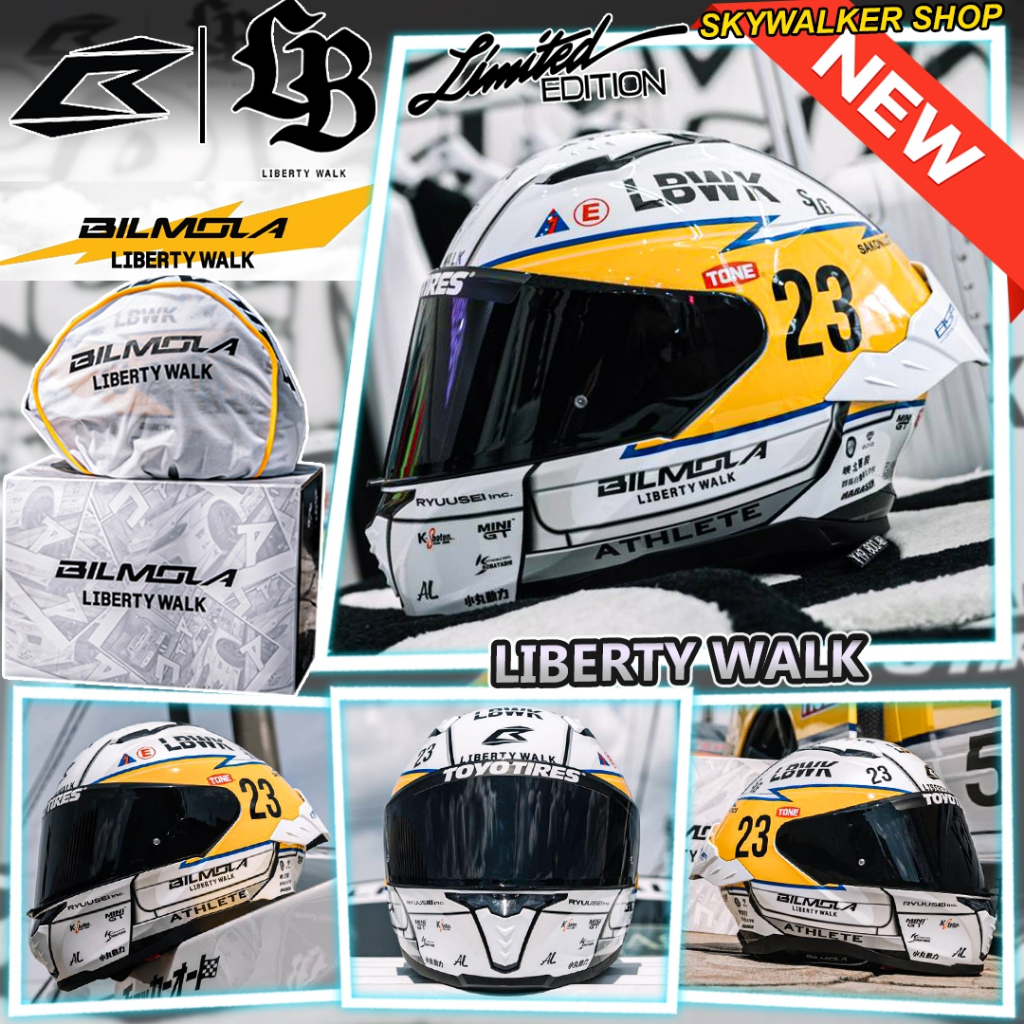 หมวกกันน็อค BILMOLA X LIBERTY WALK วัยรุ่น JDM ห้ามพลาด️ มีจำนวนจำกัด หมดแล้วหมดเลย