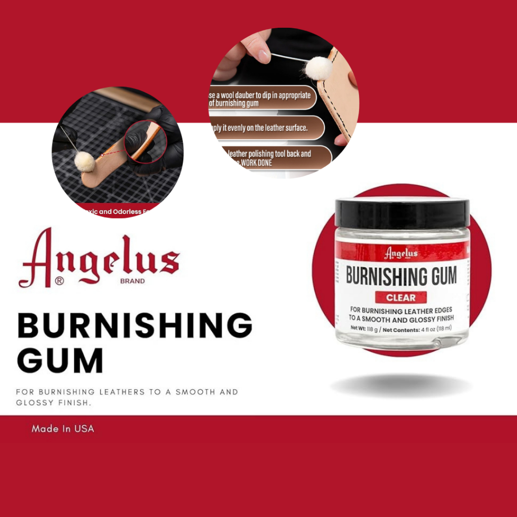 สีทาขอบหนัง Angelus Burnishing Gum Leather Edge Finish Clear | Turns Leather Edges to Smooth & Gloss