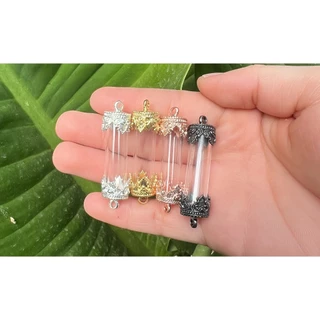 (ลายใหม่)ฝาตะกรุดลายฉัตร 8-16มิล พร้อมหลอด