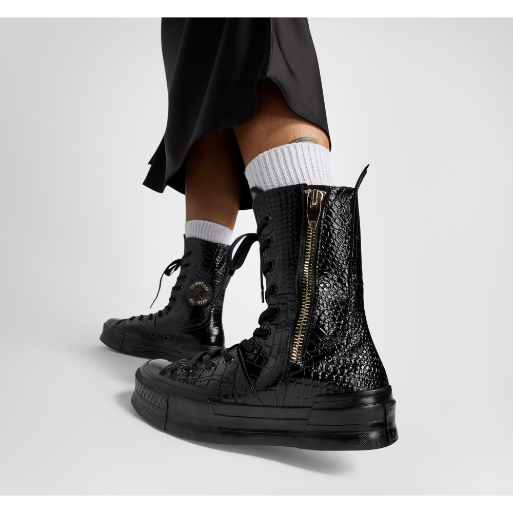 CONVERSE รองเท้า CHUCK 70 PLUS CROC LEATHER XHI BLACK ผู้หญิง A09381CF_H4BKXX