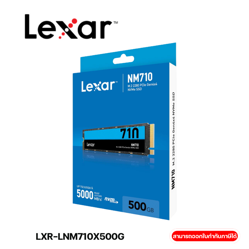 LEXAR NM710 500GB M.2 2280 PCIe Gen 4x4 NVMe Internal SSD -5Y