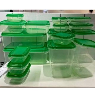 IKEA แท้ค่ะ PRUTA พรูทต้า ชุดกล่องเก็บอาหาร 17 ชิ้น, ใส/สีส้…