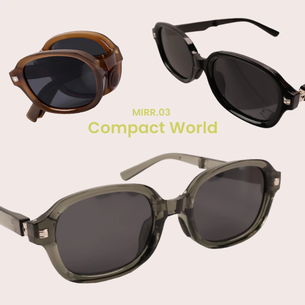 MIRR.03 Compact World แว่นกันแดดพับได้ ป้องกันแสง UV400 เปลี่ยนแว่นฟรีถ้าใส่ไม่เข้ารูปหน้า
