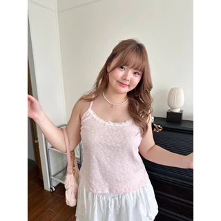ivy tank top สายเดี่ยวสาวอวบ ดีเทลลูกไม้ - clarine_bkk