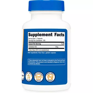 Nutricost Yohimbine HCL 5 mg (30/120/240 Capsules)