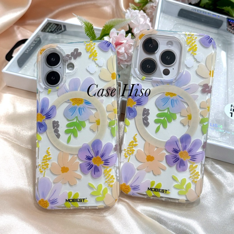 New Case MOBEST ชาร์จแม่เหล็ก ลายดอกไม้  Repair TPU + อะคริลิค  (THพร้อมส่ง ในไทย)