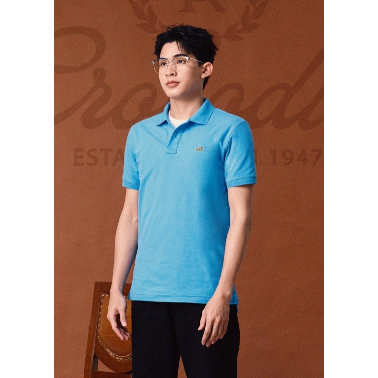 CROCODILE AZURE BLUE SLIM FIT POLO SHIRT เสื้อโปโลสีฟ้าเอเซอร์ทรงสลิมฟิต
