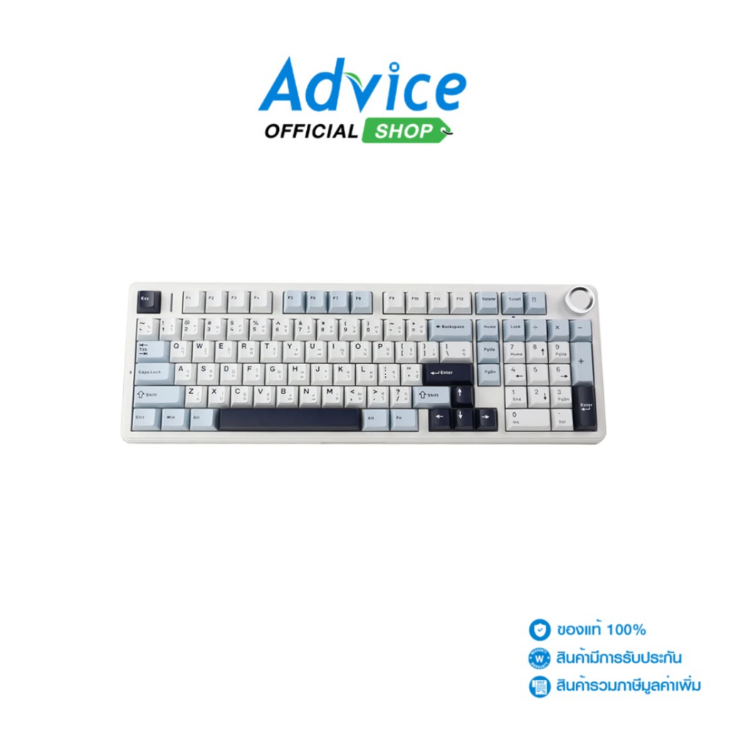 AULA WIRELESS/BLUETOOTH KEYBOARD (คีย์บอร์ด) F99PRO BLUE/WHITE/BLACKPURPLE SKYBLUE-SWITCH - A0168021