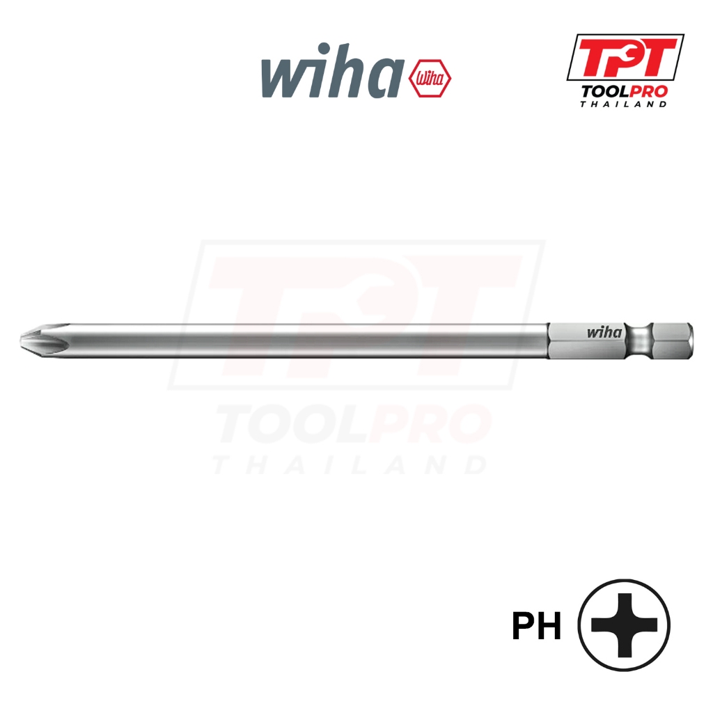Wiha ดอกไขควง ปากแฉก 150mm Phillips Bit, PH1/PH2/PH3