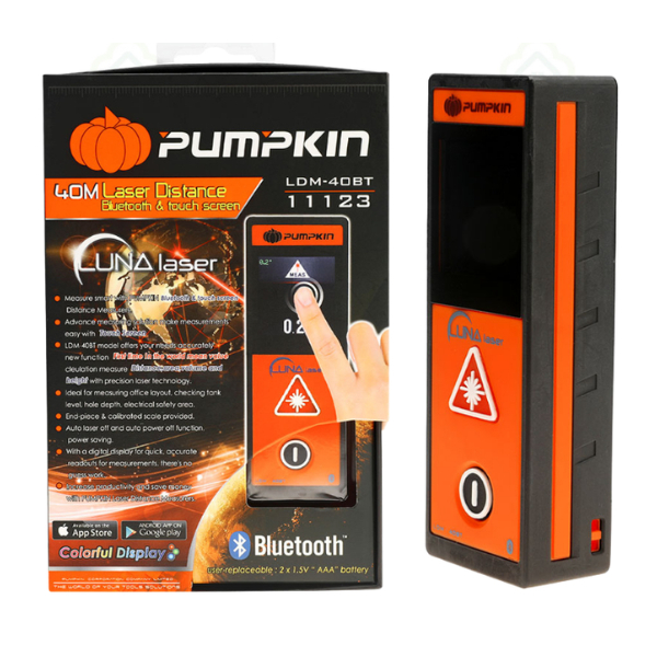 PUMPKIN รุ่น 11123 / LDM-40BT เรเซอร์วัดระยะ ระบบสัมผัส Bluetooth 19ฟังก์ชั่น ระยะ 40 เมตร
