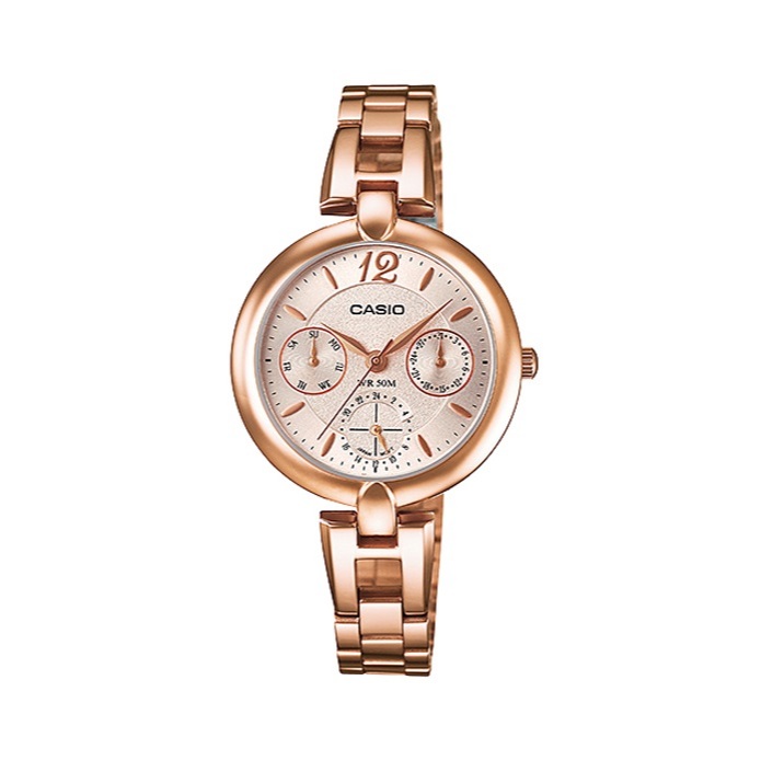 Casio นาฬิกาข้อมือผู้หญิง รุ่น LTP-E401PG-9AVDF Lady Watch