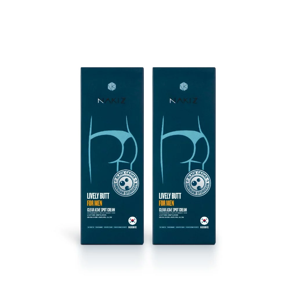 NAKIZ LIVELY BUTT FOR MEN ครีมทาก้น ลดเลือรอยดำทั่วผิวกาย สำหรับผู้ชาย X2