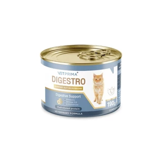 Vetprima Digestro Hydrolyzed Protein สูตรไฮโดรไลซ์โปรตีนสำหรับแมวที่แพ้โปรตีนจาก ไก่ หมู วัว 190g.