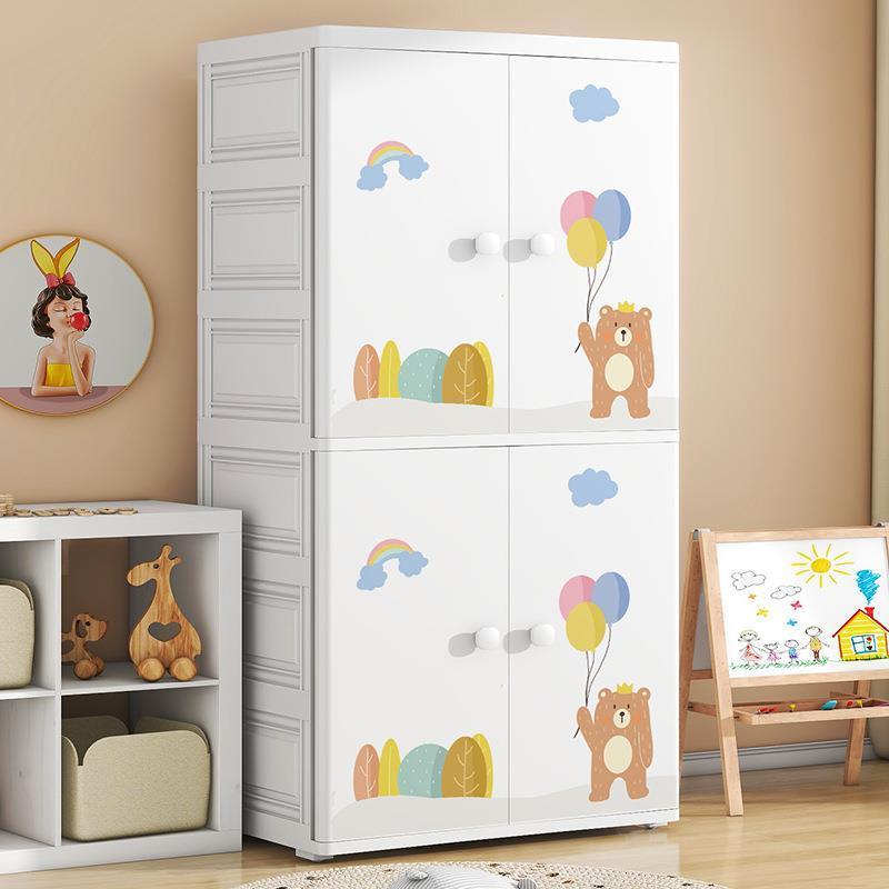 ROMO ลายการ์ตูน ตู้เสื้อผ้า กว้าง 65cm ประตูคู่ พร้อม ล้อเลื่อน อัปเกรดหนากว่าเดิม รุ่นใหม่ 💥จำกัดจำนวน - รูปที่ 7