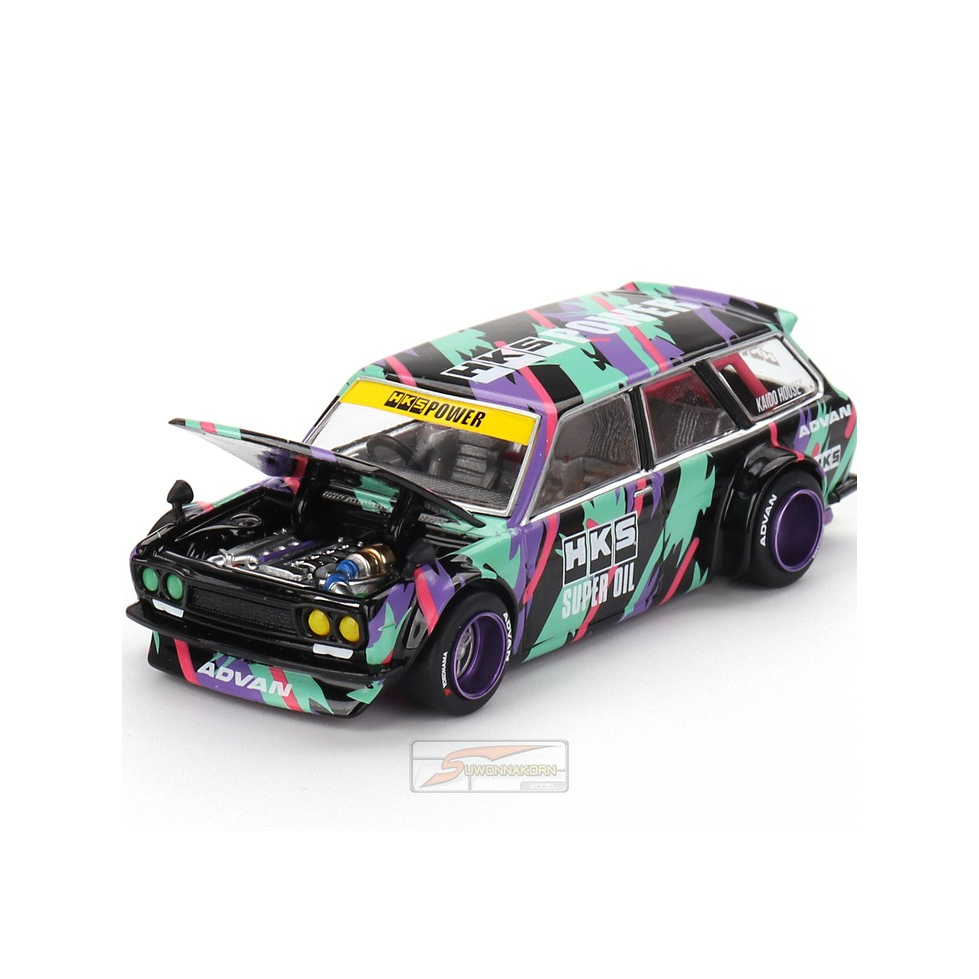 KAIDO HOUSE X MINI GT   KHMG144  1/64 Datsun KAIDO 510 Wagon HKS V1