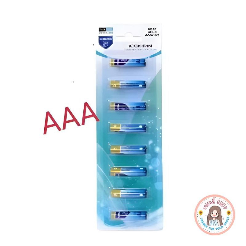 พร้อมส่ง ✅ ถ่าน AAA (เล็ก) 1 แผง 8 ก้อน 🔋 ถ่านนาฬิกา ถ่านรีโมท Icekirin