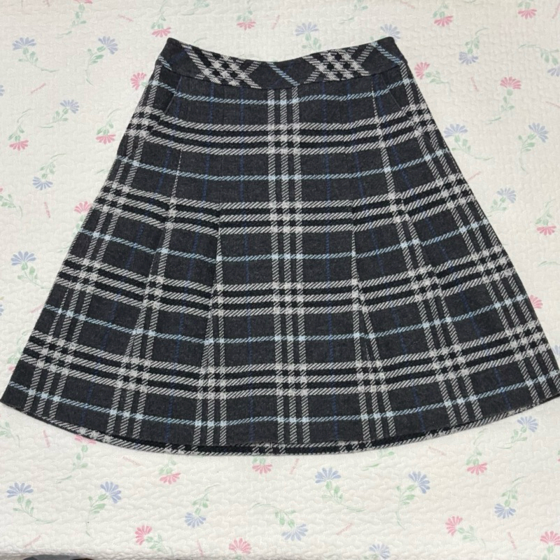 Burberry Blue Label Grey-Blue Check Skirt
