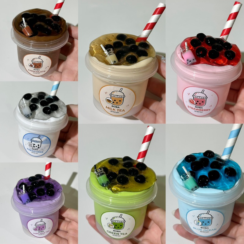 พร้อมส่ง‼️สไลม์ DIY ชานมไข่มุก🧋🤎 Boba slime กระปุก 100 ml. ( กลิ่นหอมมาก สีสวยเหมือนจริง ) | sss sli