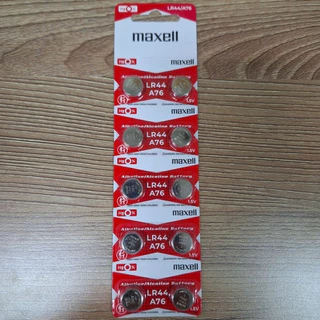 ถ่าน Maxell LR44 A76 Maxell LR44 Alkaline 1.5V Battery (ราคาต่อ 1 ก้อน)