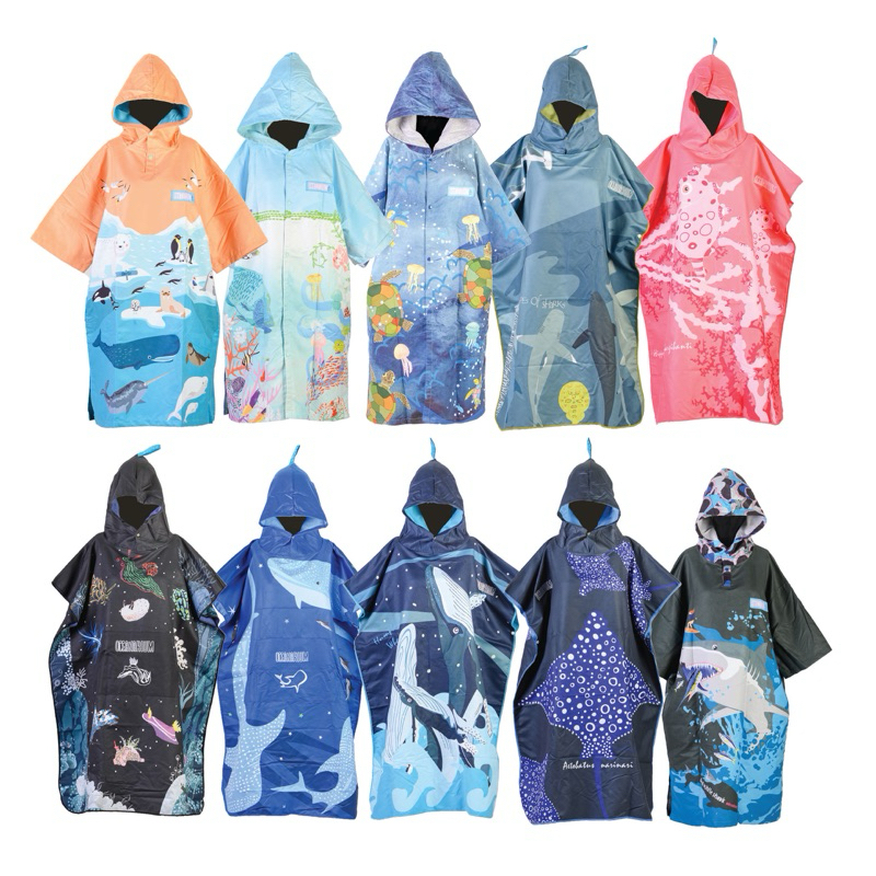 เสื้อคลุมไมโครไฟเบอร์ - Oceanarium Poncho แบรนด์ Oceanarium