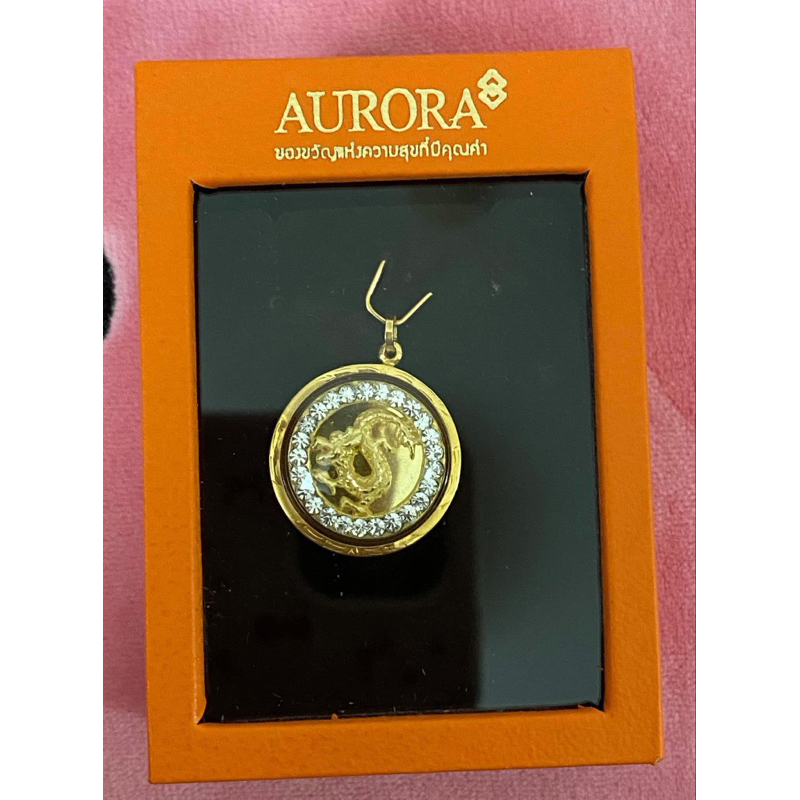 จี้กรอบทองคำ 18k aurora ลายมังกร